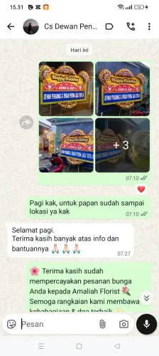 Testimonial Papan Bunga Pernikahan karangmukti